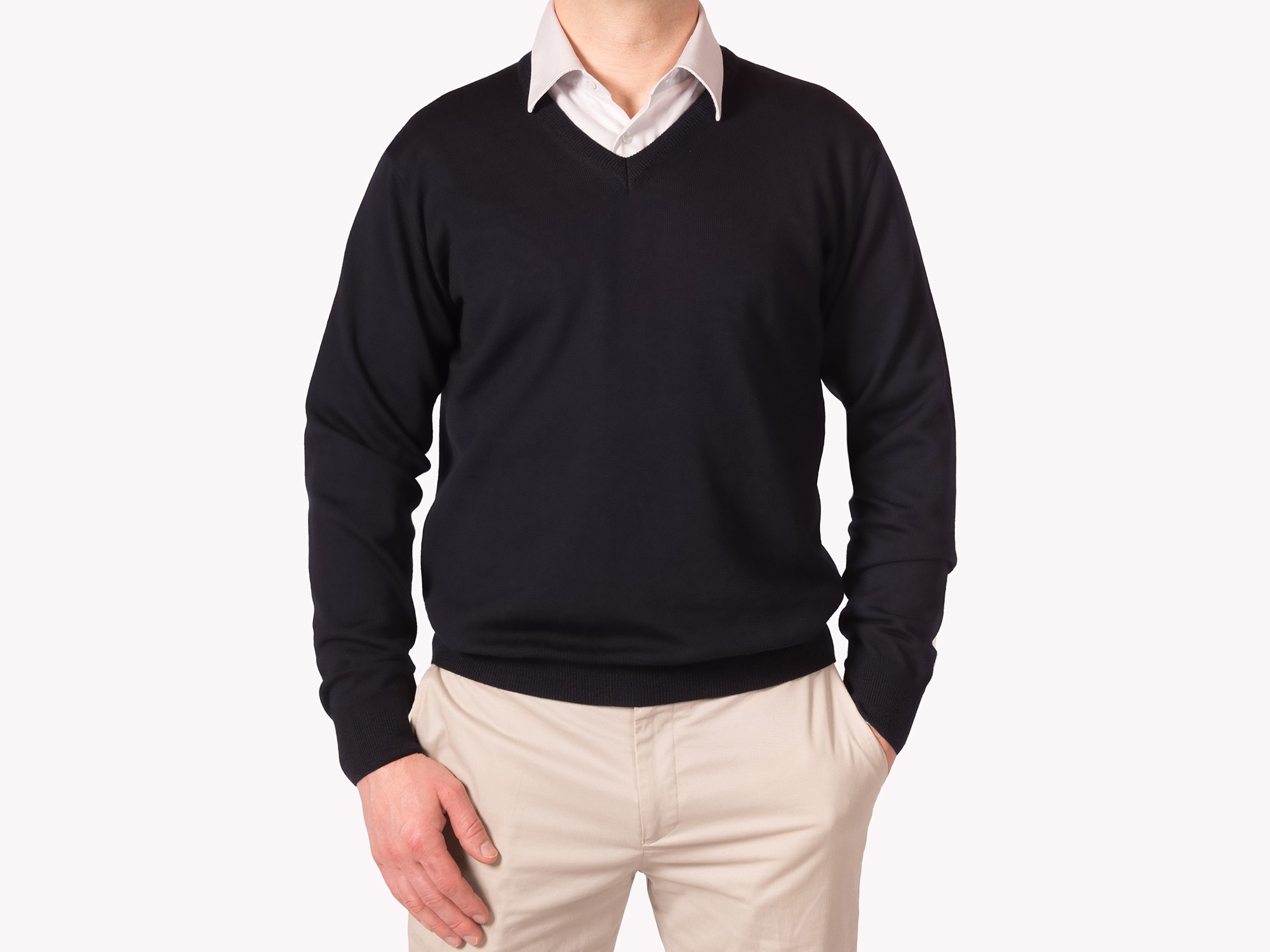 MAGLIA SCOLLO V BLU