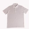 Polo bianca mezza manica con collo camicia, 3 bottoni in jersey Filoscozia
