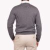 Maglia Scollo V grigio piombo in pura lana merino extrafine