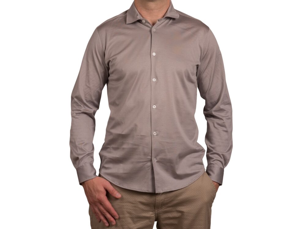 Camicia grigia manica lunga in jersey Filoscozia